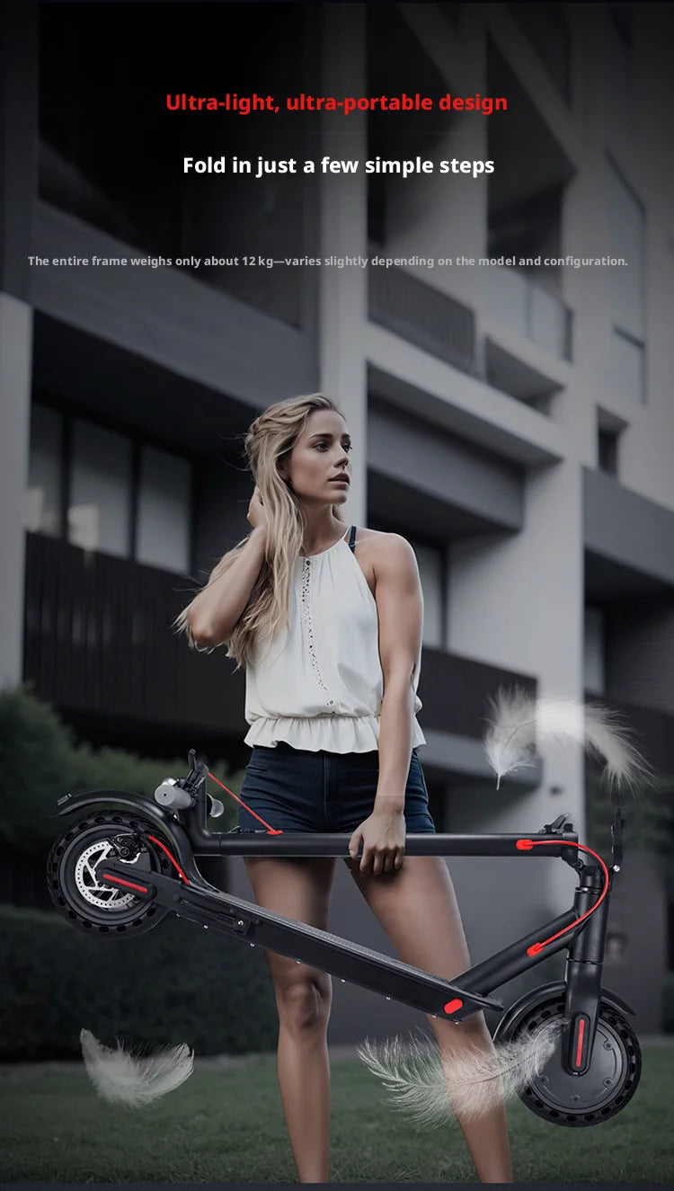 Foldable Electric Scooter for Adults & Teens- Portable Commuting E-Scooter with Long-Lasting Battery