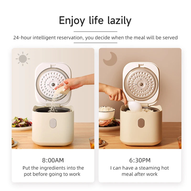 2.5L Mini Electric Rice Cooker UK Plug Non-Stick Golden Inner Pot Multifunctional Porridge Cake Soup Cooking Pot With Complete A