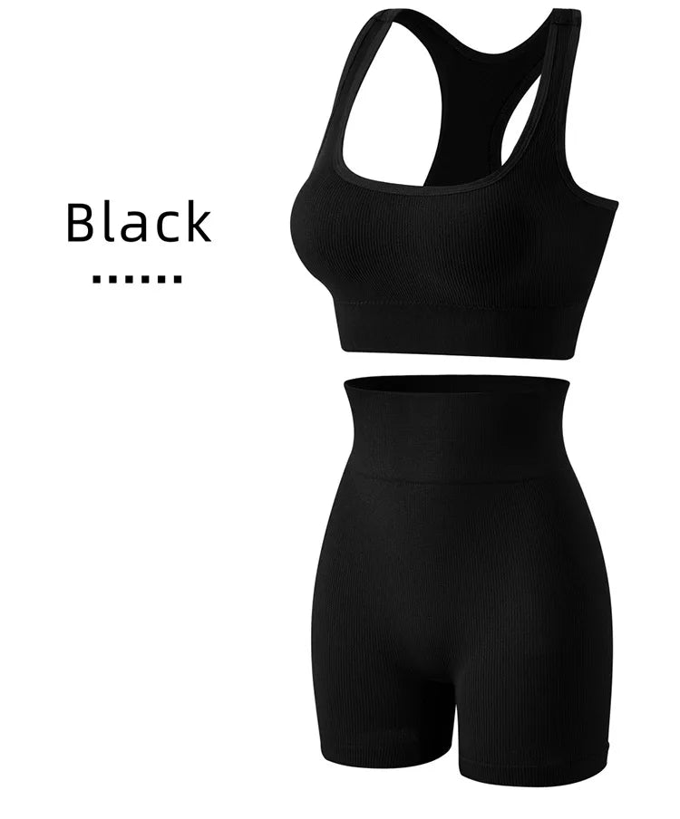 1Set Womens Underwear Set Wireless Lingerie Panties Bra Female Sexy Seamless Tank Crop Top Lady Sports Fitness Yoga Clothing Set