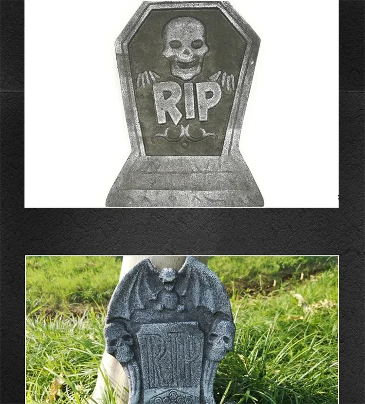 4pcs Halloween Foam RIP Graveyard Tombstone Decor Skeleton Tomb Haunted House Party Prank Prop Yard Outdoor Home Decorations