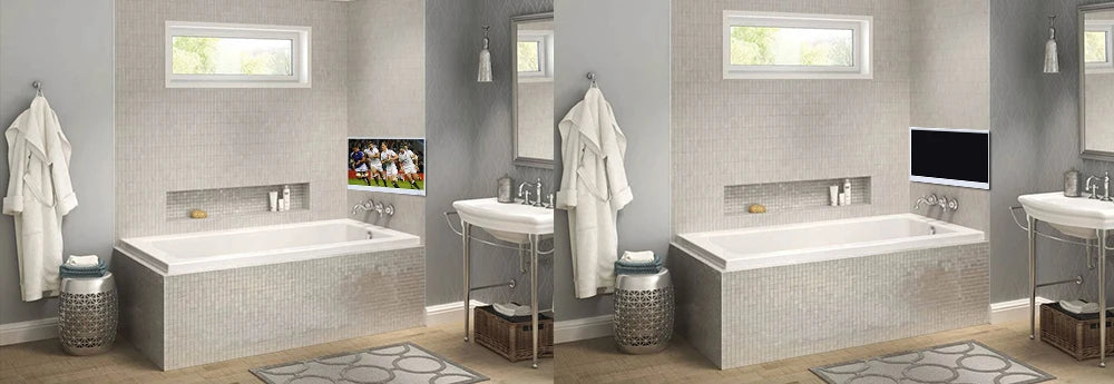 Souria 22.1 inches Smart Black Color Waterproof Bathroom LED TV for Luxury Hotel SPA Kitchen TV Bluetooth Android New