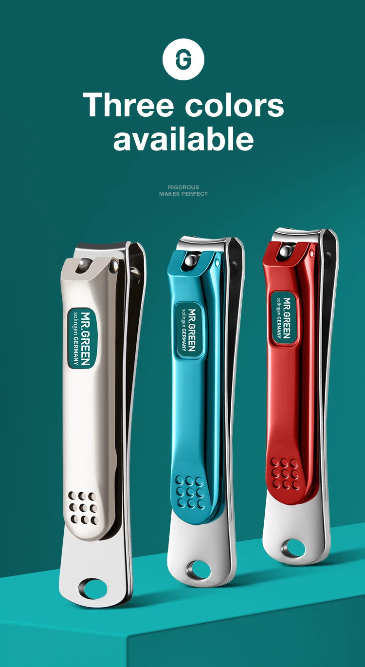 MR.GREEN Nail Clippers Stainless Steel Curved Blade Clipper Fingernail Scissors Cutter Manicure Tools Trimmer with Nail Files