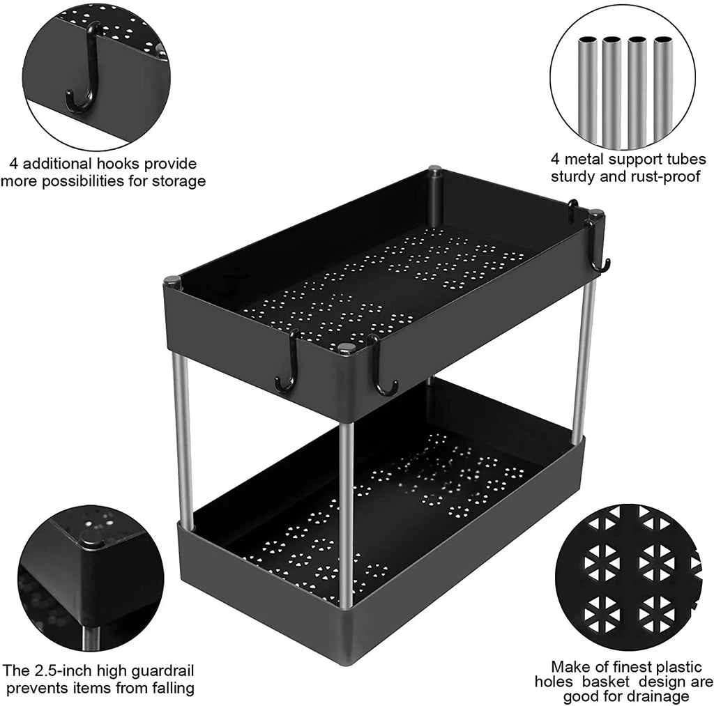 Organizador Bajo Mesada 2 Niveles - Baño y Cocina