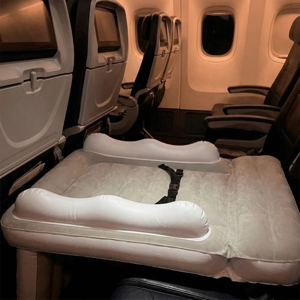PVC Material Airplane Bed Inflatable Heavy Duty Kids Travel Bed Sleeping Cushion Hold Up To 88LBS Air Bed Seat Extender
