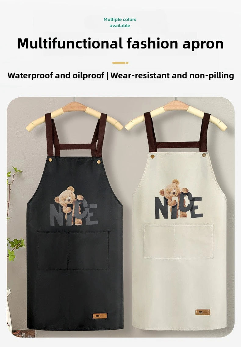 Apron with Straps for Cooking, PVC Waterproof and Oil-Resistant Waist Apron for Restaurant, Catering, and Coffee Shop Workwear
