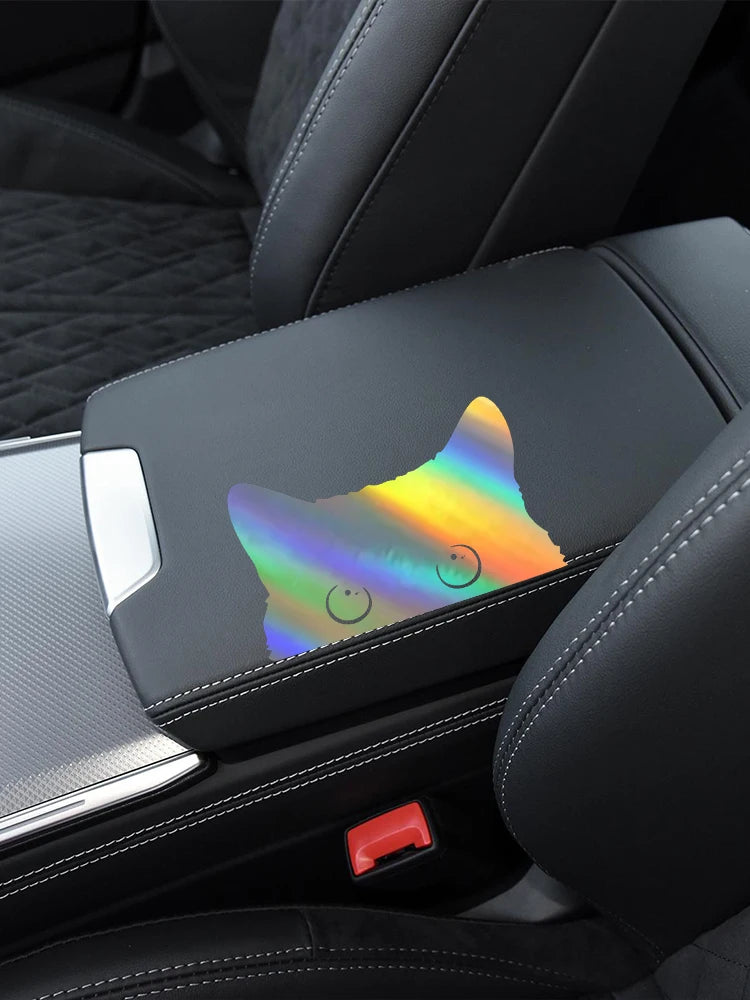 1 piece Hot  Car Sticker Accessories Poor Cat Is Stealing with Big Eyes Watch Vinyl Car Styling Cover Waterproof  PVC