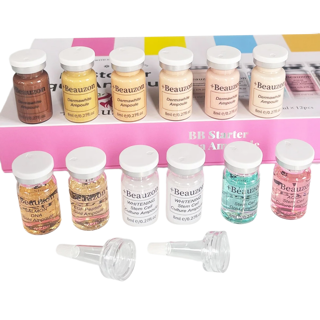 8ml BB Cream Hyaluronic Acid Facial Glow Serum Ampoule Essence Peptide Moisturizing Foundation Skin Rejuvenation Care Beauzon