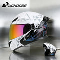 NEW DOT Uchoose Approved Helmets Crash Motorbike Protective Gear Men Women Flip Up Helmet Motorcycle Visor Double Sun