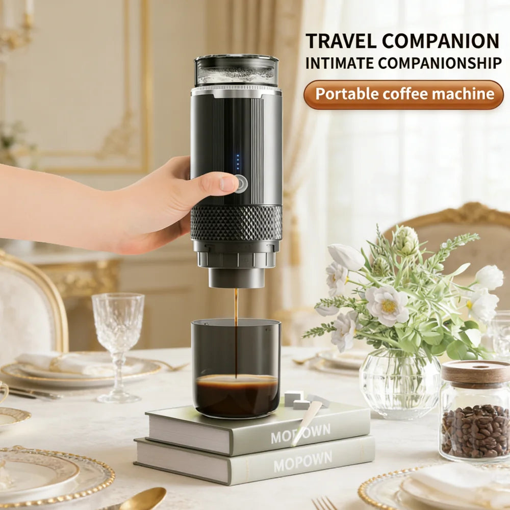 Electric Portable Coffee Maker Capsule Grind-and-Brew Compatible with Ground Coffee K-Cup Pods Single Cup Coffee Maker