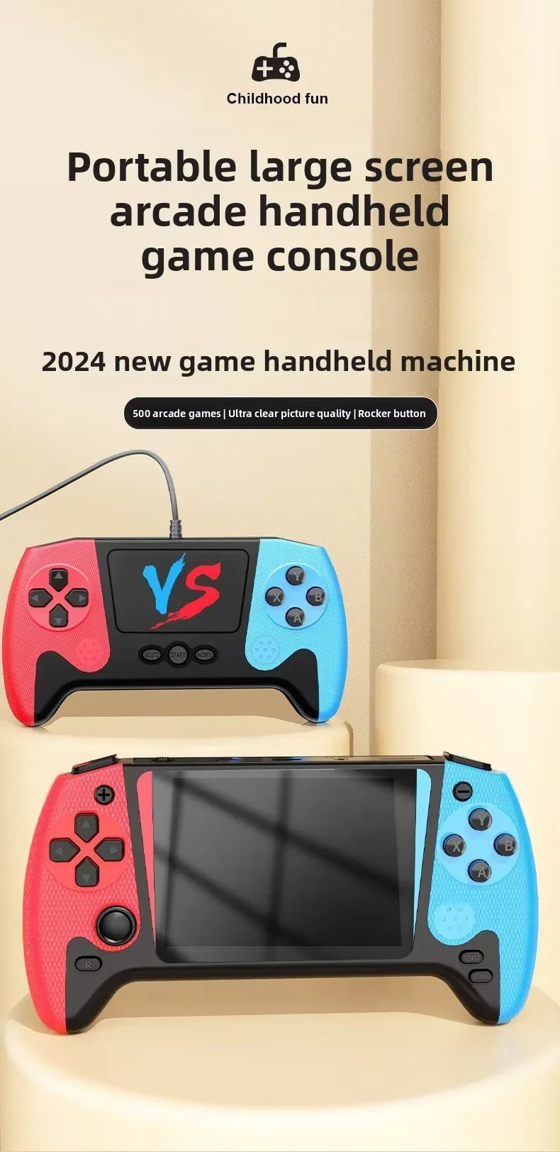 New SF3500 Retro Handheld Video Game Console Linux System 5.0 Inch 854*480 IPS Screen 3000mAh Portable Pocket Video Player Games