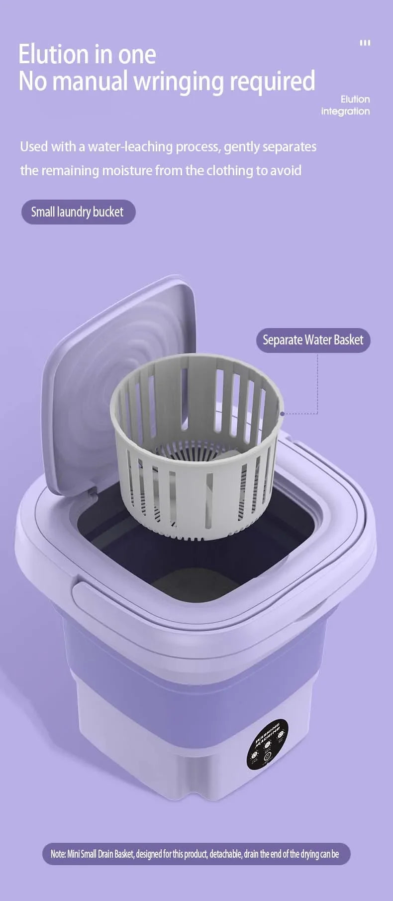 8L Foldable Washing Machine with Spin Dryer Apartments Travel Portable Socks Underwear Panties Baby Clothe Washer Machine