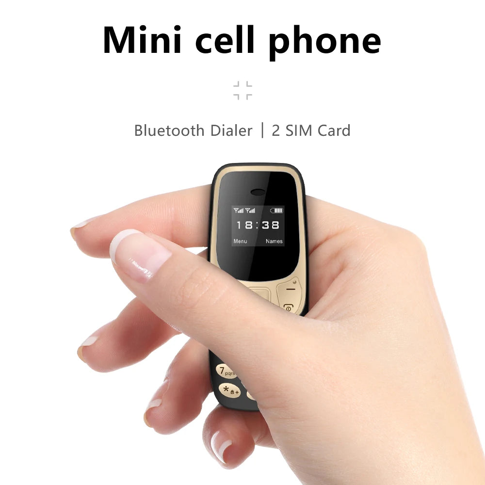 SERVO BM10 Mini Feature Phone Dual SIM Dual Standby Voice Dialing Low Radiation Mp3 Player With Earhook Pocket Cellular Phone