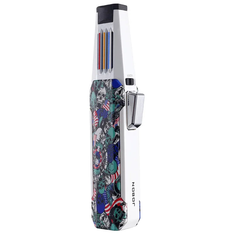 JOBON Kitchen BBQ  Cigar Big Jet Flame Turbo Torch Fire Lock Adjust Refill Lighter Without Butane Gas