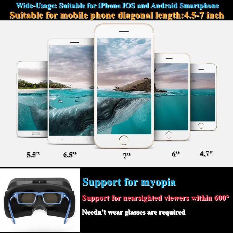 Shinecon Viar 3D VR Glasses Virtual Reality Device Helmet Lenses Headset Goggle Smart For Smartphone Cell Phone Mobile Realidade