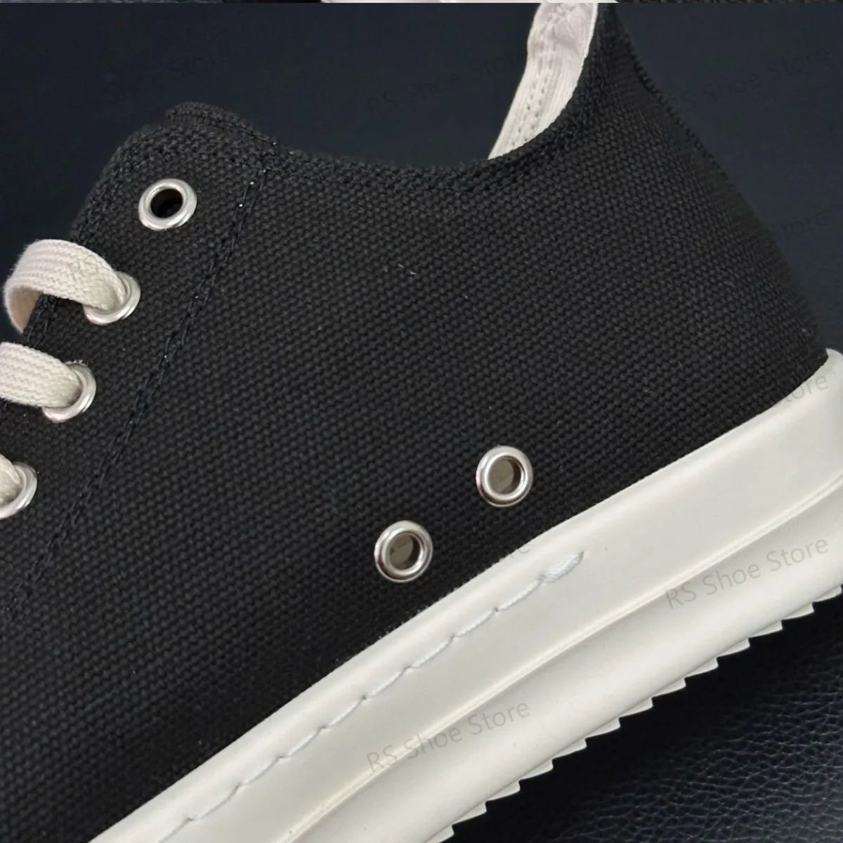 Ro Classic Men Shoe Women Sneakers Black Canvas Low Top Casual Shoes Thick Sole Lace Up Luxury Flat Sneaker