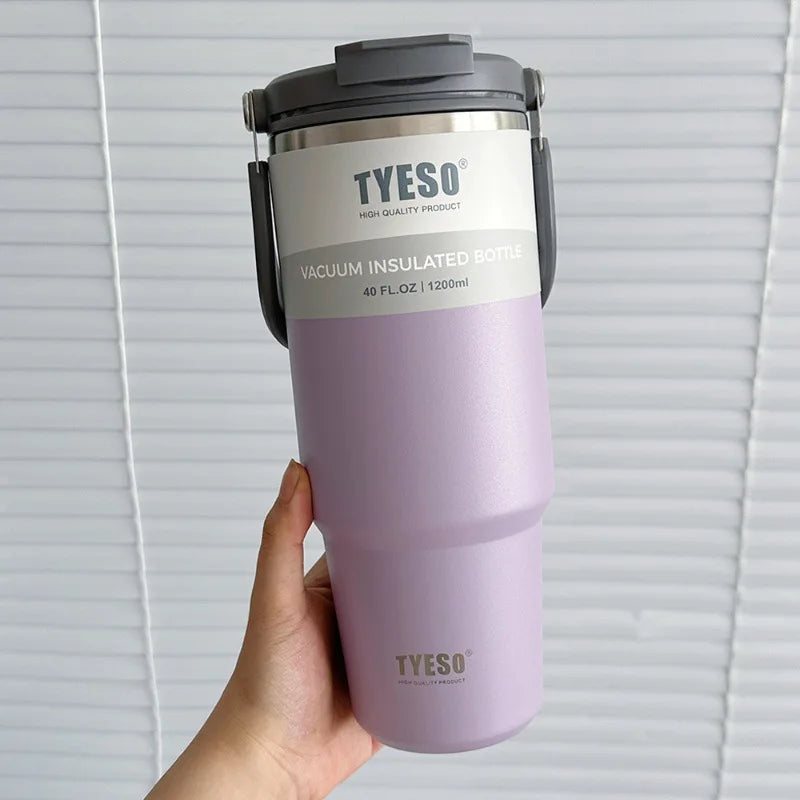 TYESO Large Capacity Stainless Steel Thermo Bottle Car Coffee Cup Keep Cold and Heat Thermal Mug Sport Water Bottle Vacuum Flask