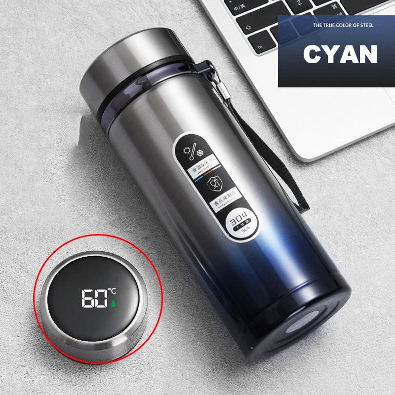 New Vacuum Flask Portable Cups Stainless Steel Thermos Bottle with LED Temperature Display Sus304 Tea Water Bottle