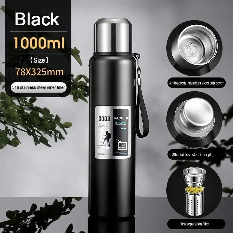Large Capacity Stainless Steel Insulated Tumbler Cold Heat Retention Travel Thermal Mug Flask For Coffee Tea Water Outdoor Daily