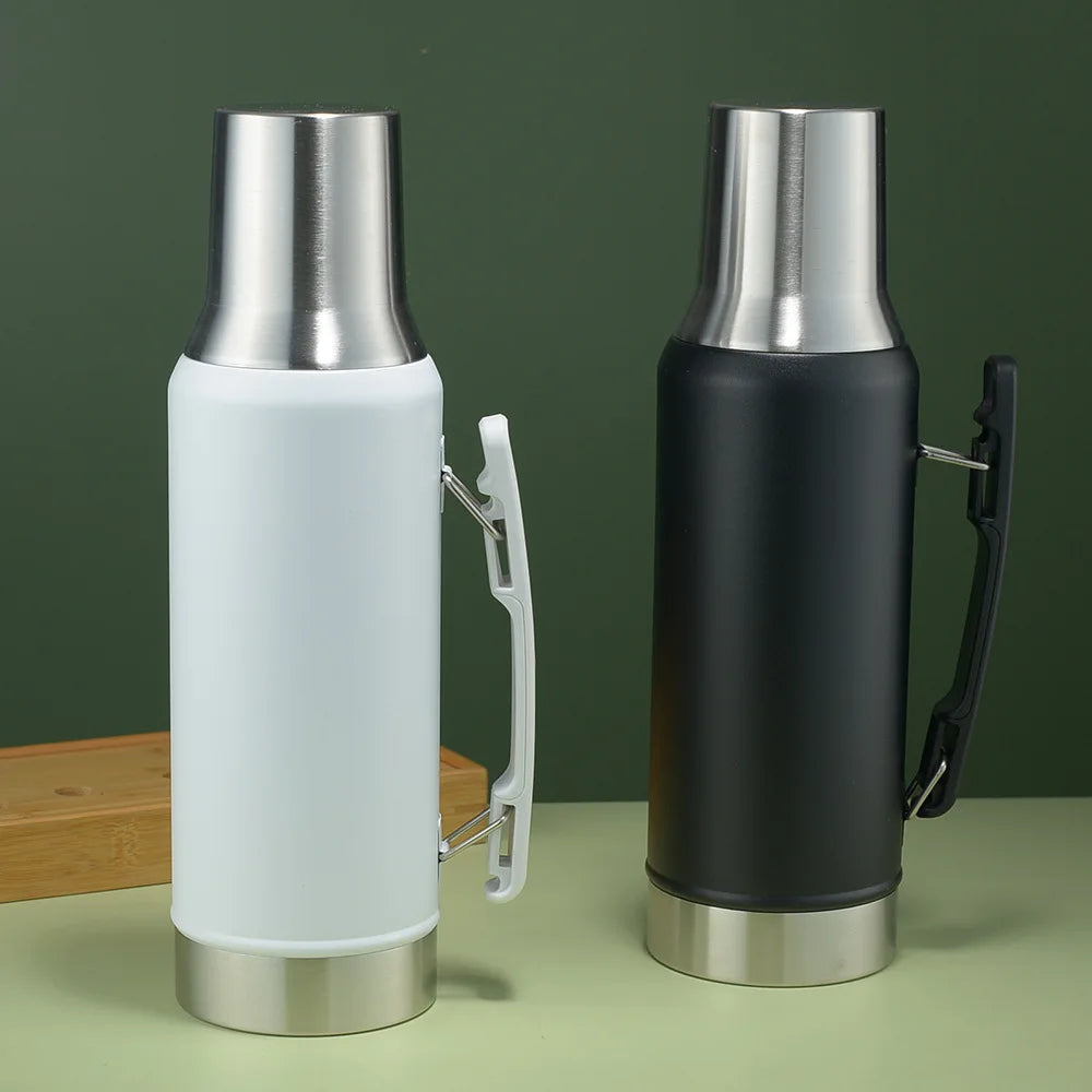 1300ml Portable 304 Stainless Steel with Handle Sports Jug Thermos Jug Large Capacity South American Matai Jug Friend Gift
