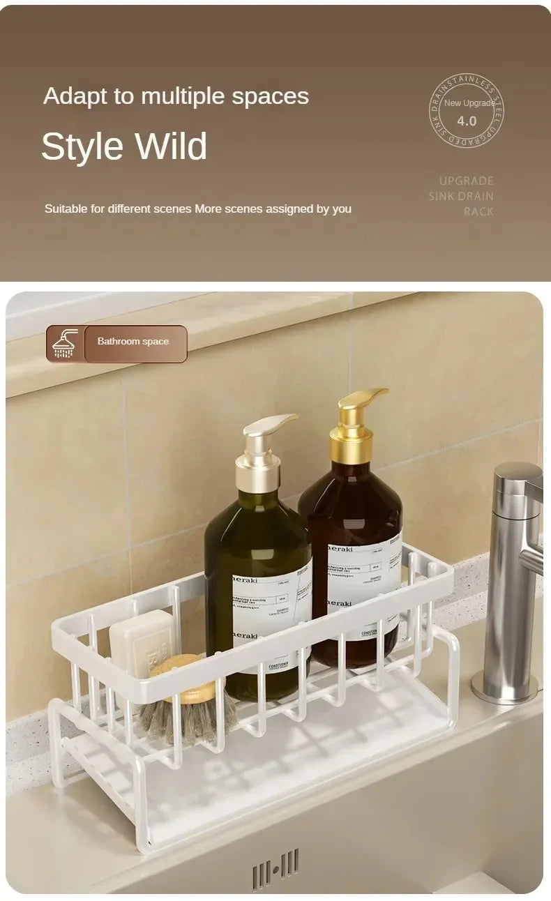 Estante de Cocina Adhesivo con Ganchos - Sin Perforaciones