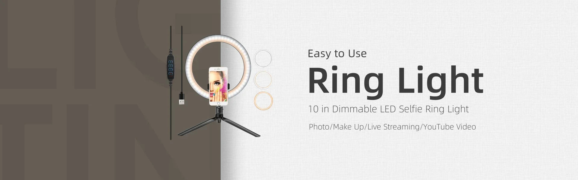 10" LED Selfie Ring Light Home Stuido Lighting Dimmable Round Lamp Tripod Trepied Makeup Selfie Ring Lamp Phone LIGHT FOR VIDEO