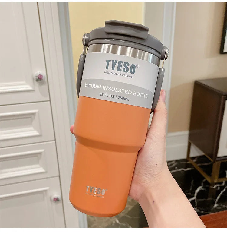 TYESO Large Capacity Stainless Steel Thermo Bottle Car Coffee Cup Keep Cold and Heat Thermal Mug Sport Water Bottle Vacuum Flask