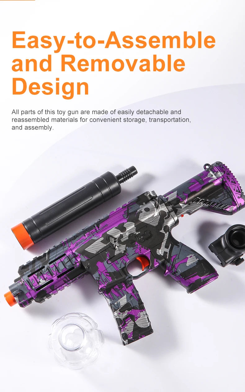M416 Electric Ball Blaster Toy Gun - High-Speed, Metallic Finish, Rechargeable - Outdoor Game Party Gift(Bullets Excluded)