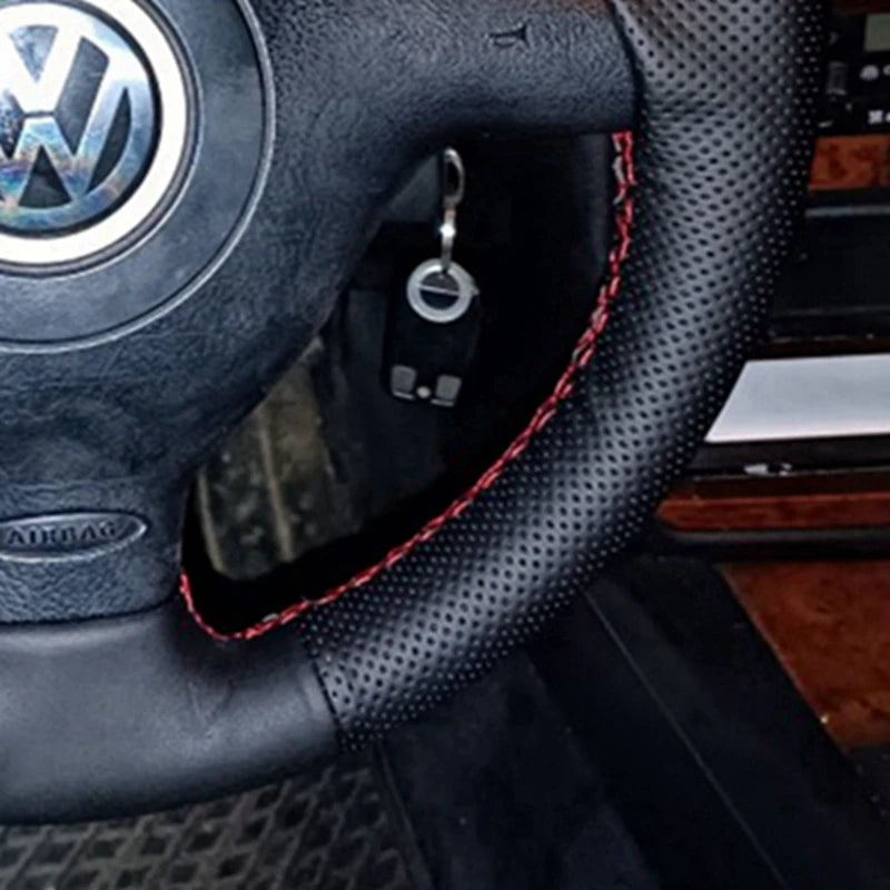 Customized Car Steering Wheel Cover Leather For Volkswagen VW Golf 4 Passat B5 1996-2003 Seat Leon 1999-2004 Polo 1999-2000