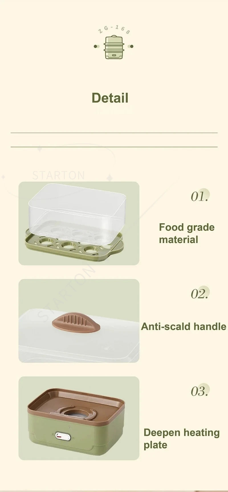 Fast Breakfast Machine Automatic Power Off Multifunction Pot 220V 350W Egg Boiler Dormitory Double Layer Electric Steamer Home
