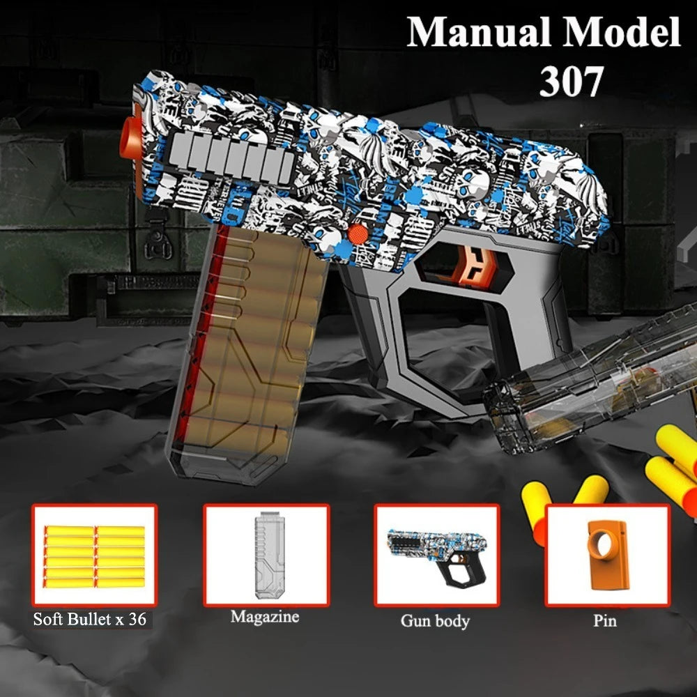 Soft Bullet Gun Toy Gun Auto-Manual Sport Game Outdoor Shooting Games Education Toy for Kids Boys Adult
