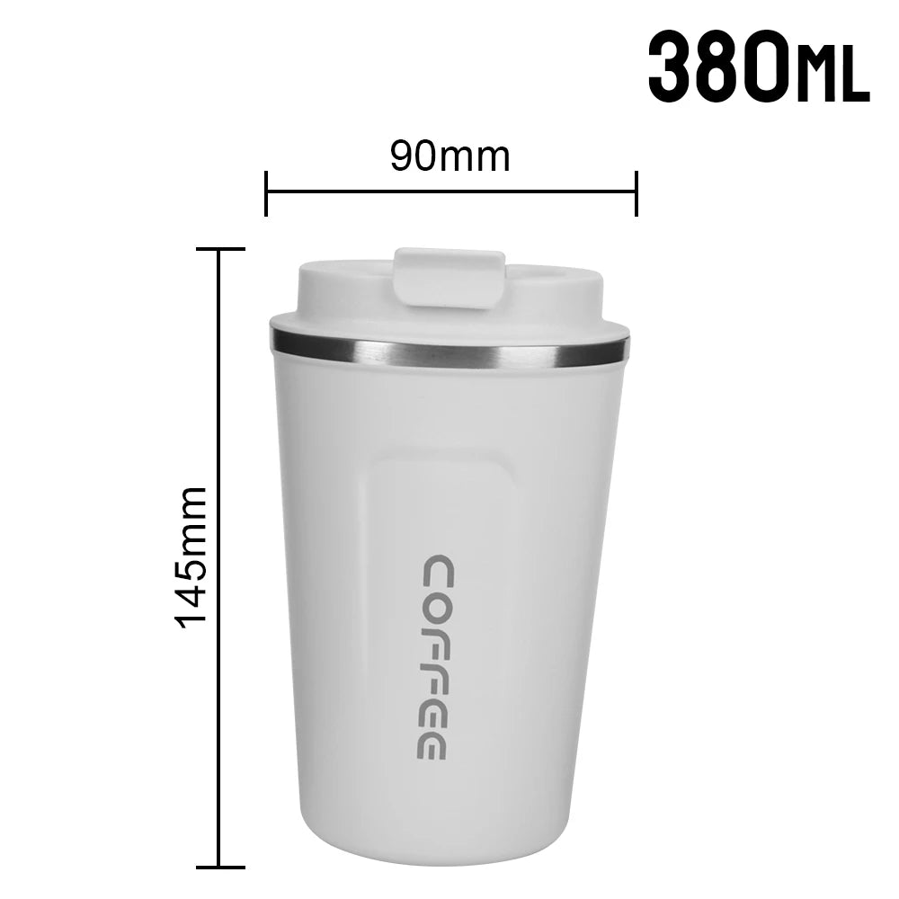 380/510ML Double‑Wall Stainless Steel Insulated Coffee Mug, Leak‑Proof Car Travel Tumbler for Home Outdoor Tea Water Drinking