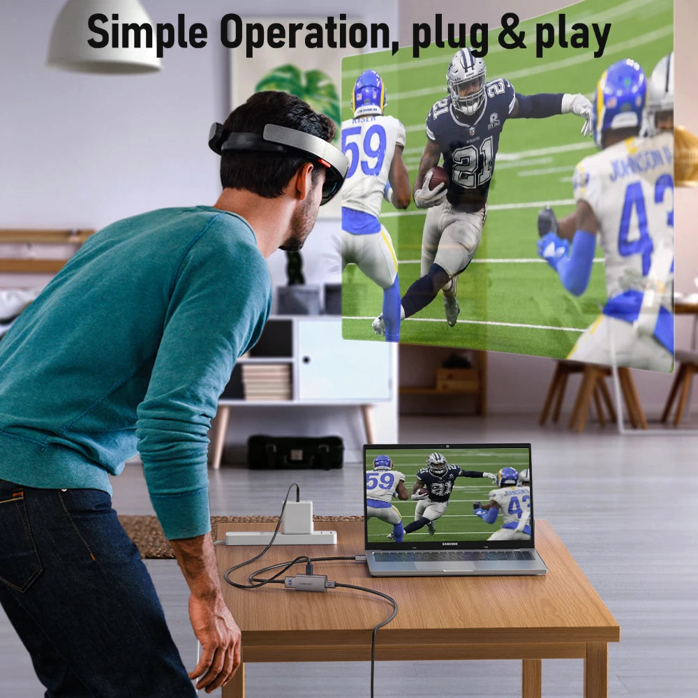Lemorele 4K AR Glasses Adapter HDMI to Type-C AR Glasses Charging Converter USB-C Video Adapter for Xreal Airs Rokid Switch
