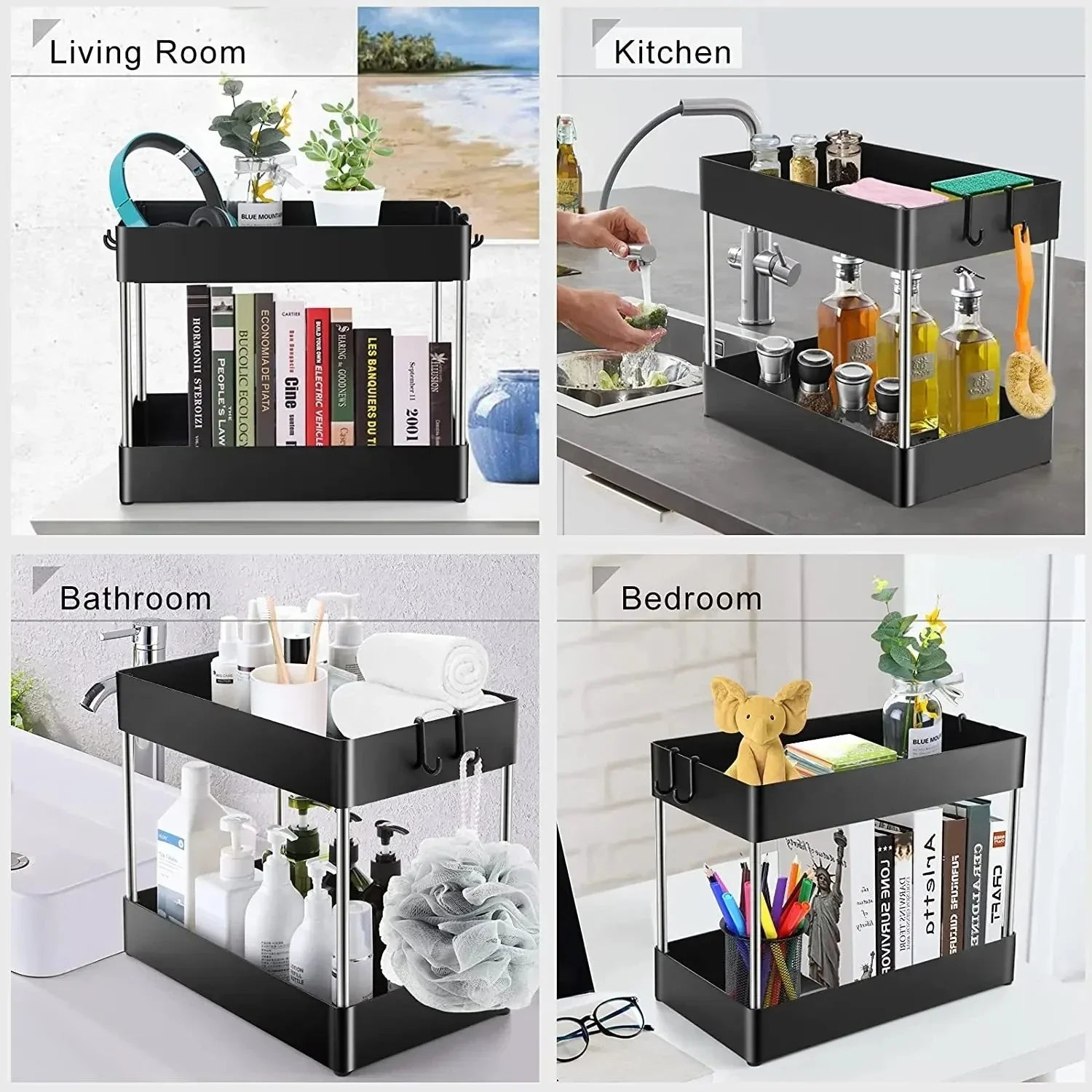Organizador Bajo Mesada 2 Niveles - Baño y Cocina