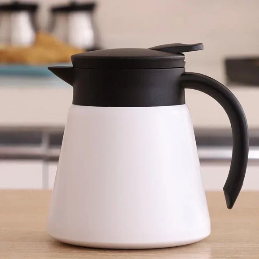 600ml Stainless Steel Thermal Coffee Carafe Double Wall Thermos Carafes for Home, Office, Keep Beverages Hot - garrafa térmica