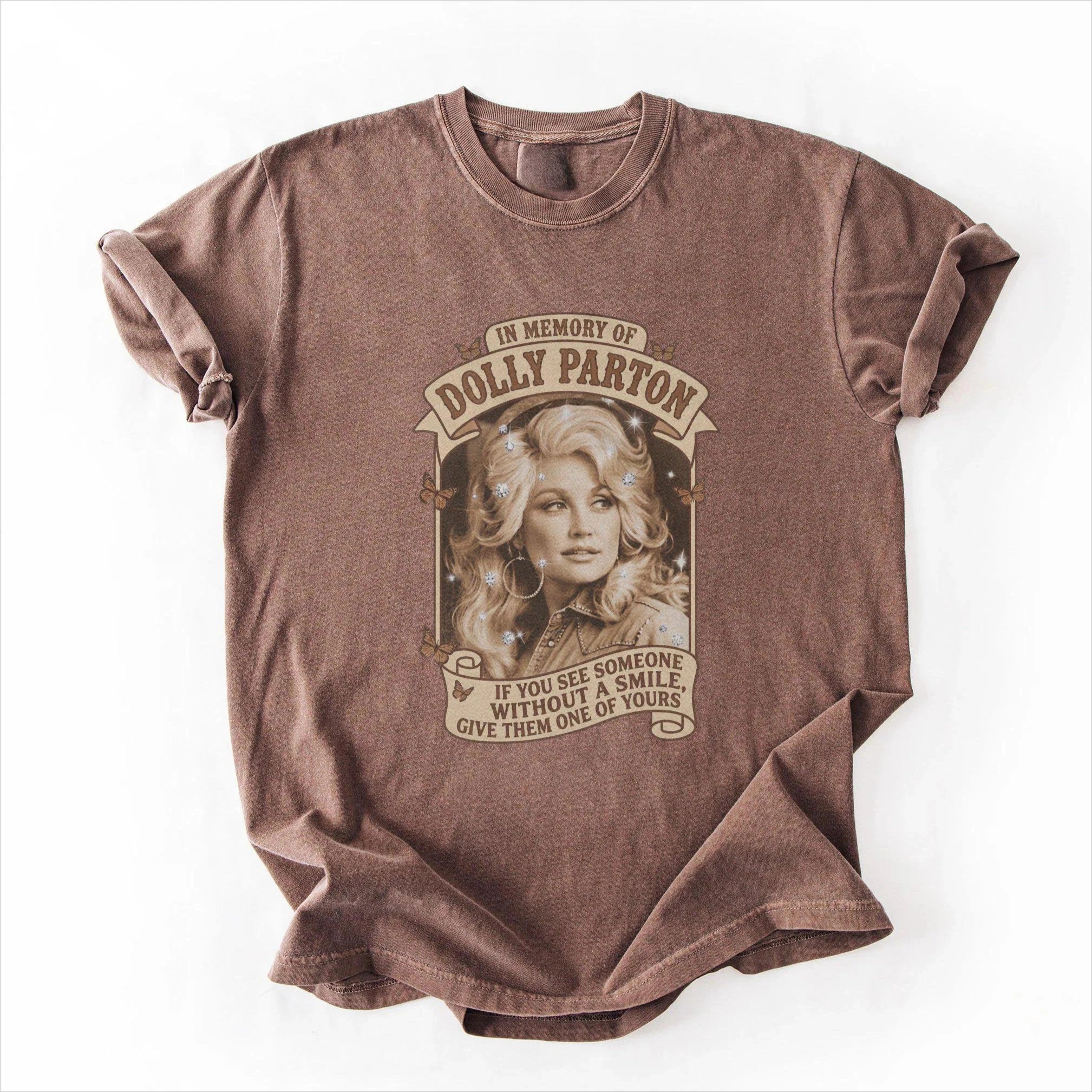 In Memory of Dolly Shirt Vintage Tribute Cowgirl Top Women Short Sleeve Author Print T-shirts