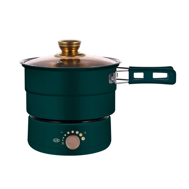 Electric Cooking Pot Foldable Hotpot Portable Multicooker Split Type Rice Cooker Electric Frying Pan Home Travel 1.6L