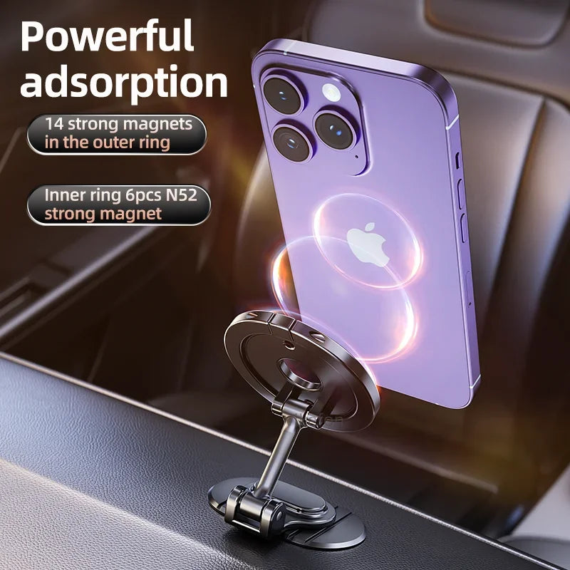 720 Rotation Magnetic Car Phone Holder Stand Strong Magnet Smart Phone Bracket For iPhone 15 14 13 12 Pro Max Samsung Xiaomi