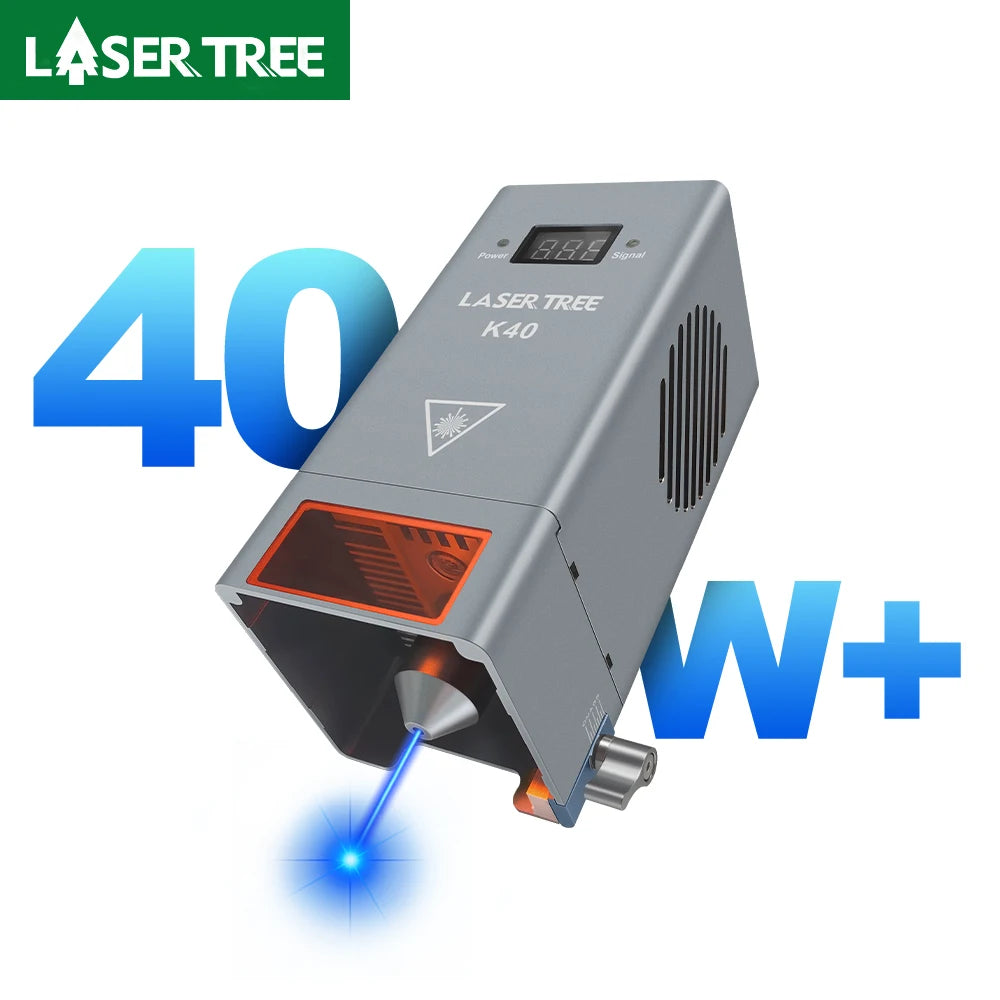 LASER TREE K40 Optical Power 40W Laser Head with Air Assist 450nm Blue Light 8 Diodes TTL Module for Engraver Cutting Wood Tools