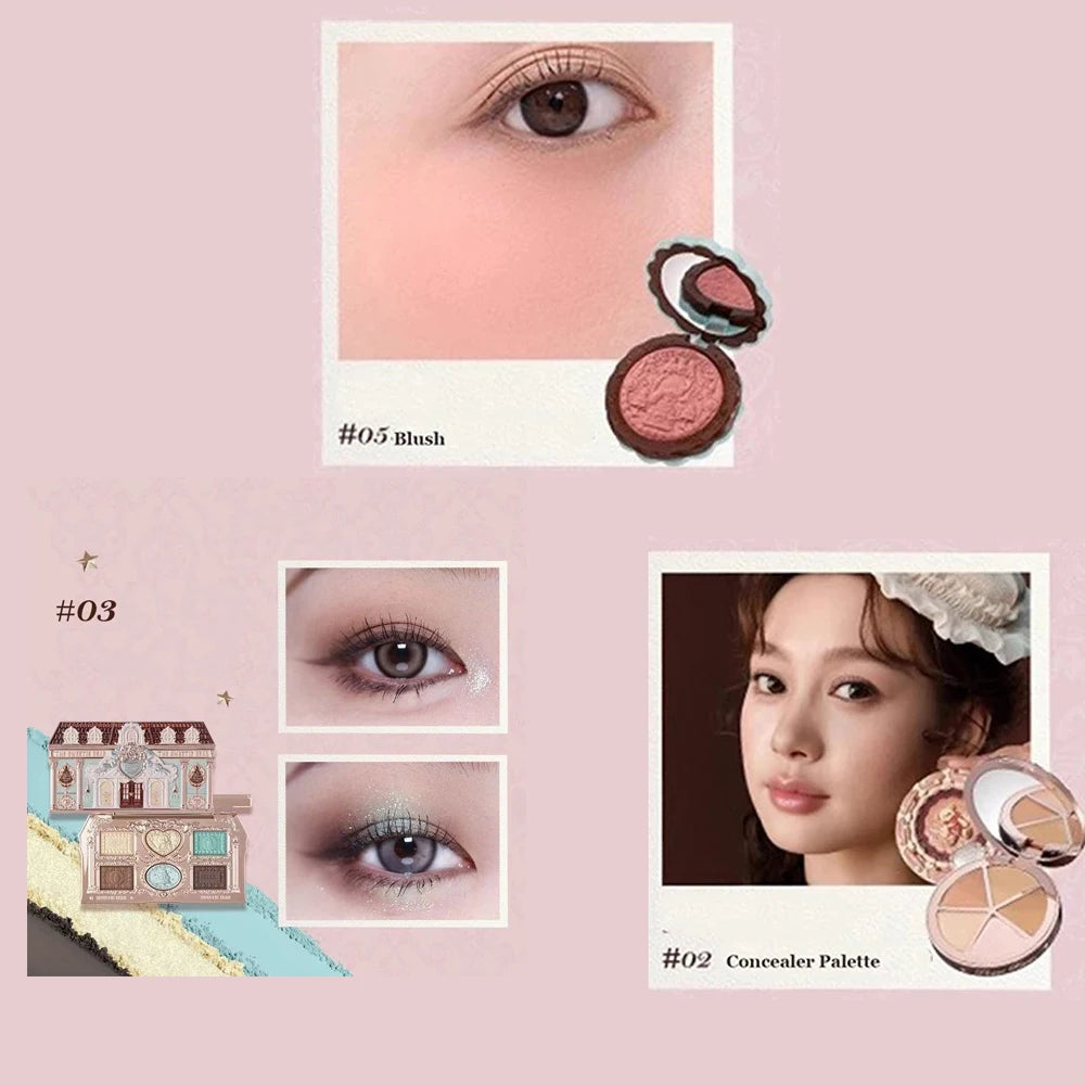 Flower Know Sweetie Bear Makeup Set Shimmer Matte Blush Lipstick Kit