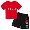 Summer Brand Letter Print Short Sleeve Kid T-shirt+shorts 2pcs Set for Boys and Girls Fashionable Casual Children's Set Outfits