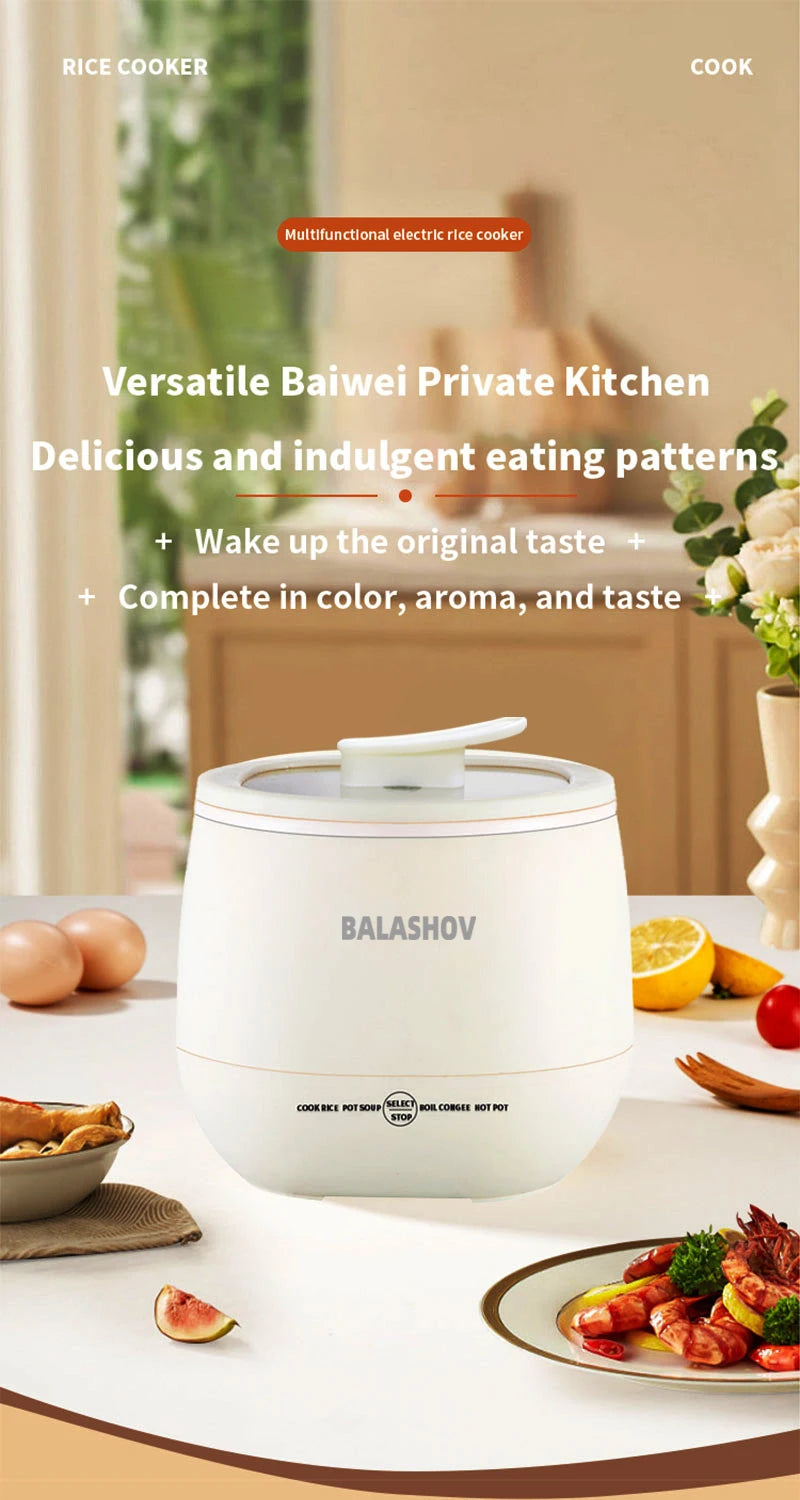 1.8L Portable Smart Rice Cooker - Multifunctional Non-Stick Rice Cooking Pot for Cooking Rice,  Soup, for Dorms & Small Kitchens