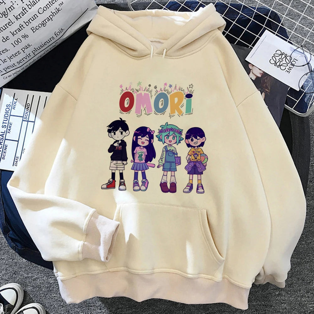 Omori hoodies women 90s streetwear 2023 Korean style Hood pulls female harajuku pulls