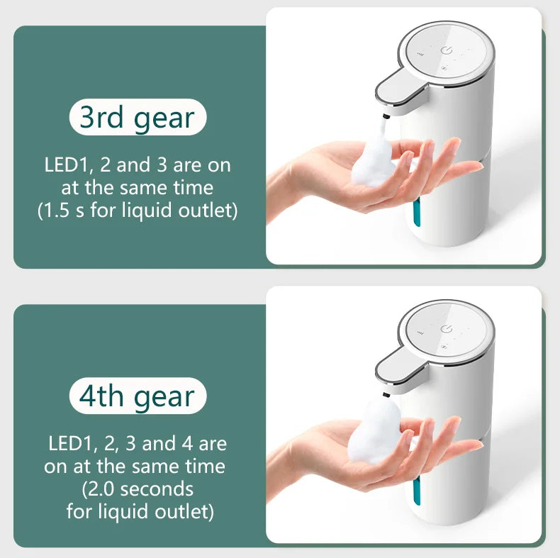 Automatic Soap Dispenser Touchless Foaming Soap Dispenser 380ml USB Rechargeable Electric 4 Level Adjustable Foam Soap Dispenser