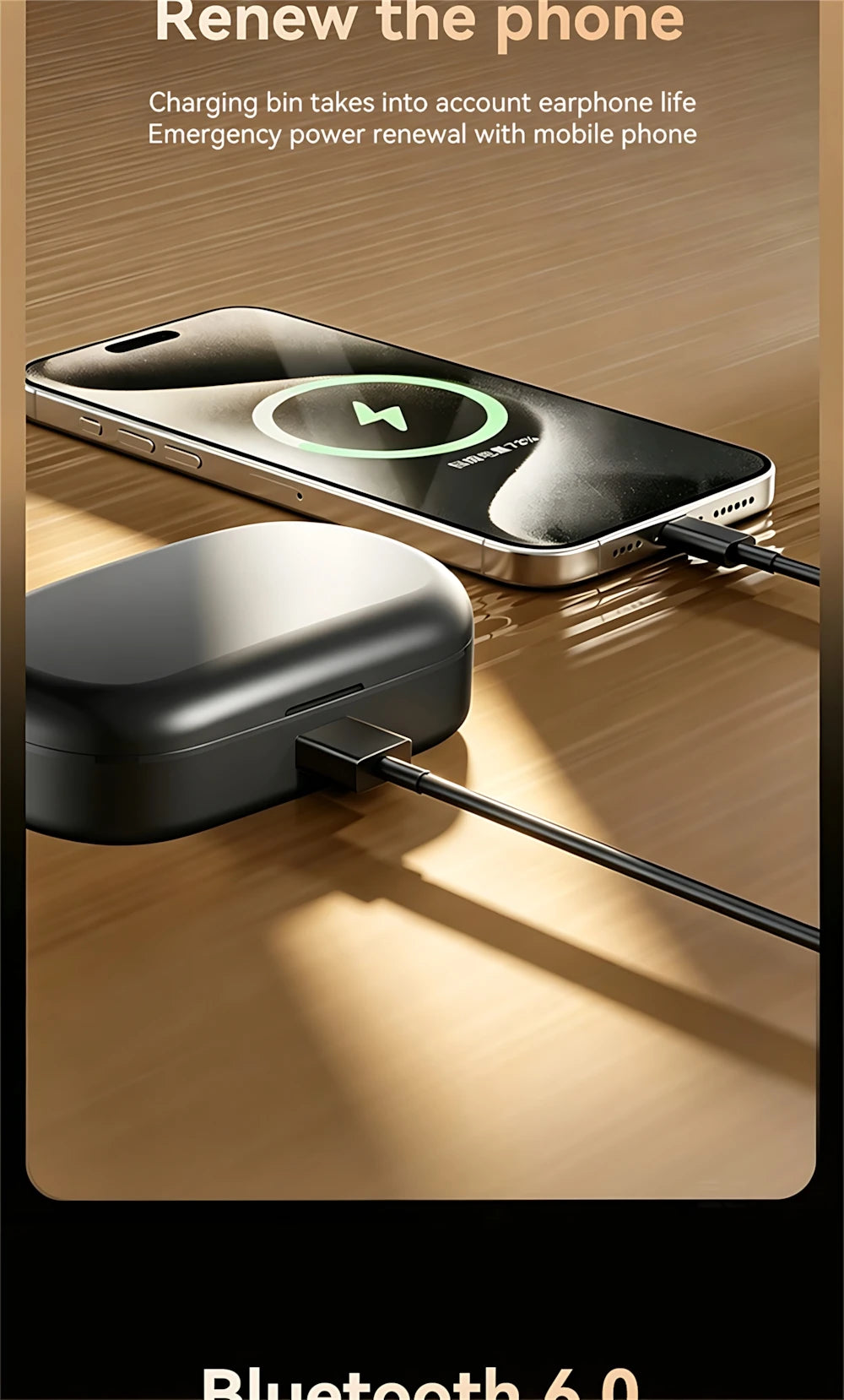 6 Earphones Wireless Bluetooth Headphones Smart Touch Half Ear Clip Ear Sleeping Couple Creative Gifts Noise Reduction Headsets