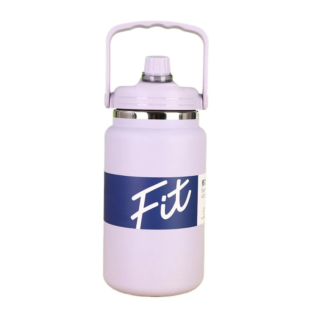 Stainless Steel Insulated Water Bottle 1.5/2/2.5L Large Capacity Sport Thermal Cup Fall-resistant with Straw Vacuum Flask