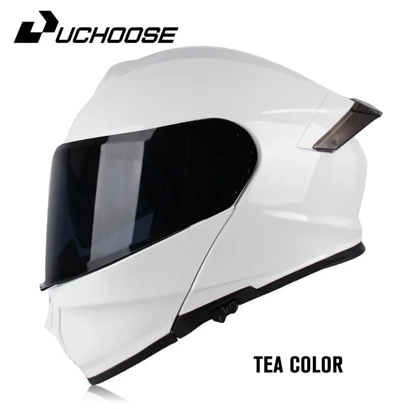 Uchoose DOT Approved Full Face Helmets Crash Motorbike Protective Gear Men Women Flip Up Helmet Motorcycle Double Sun Visor