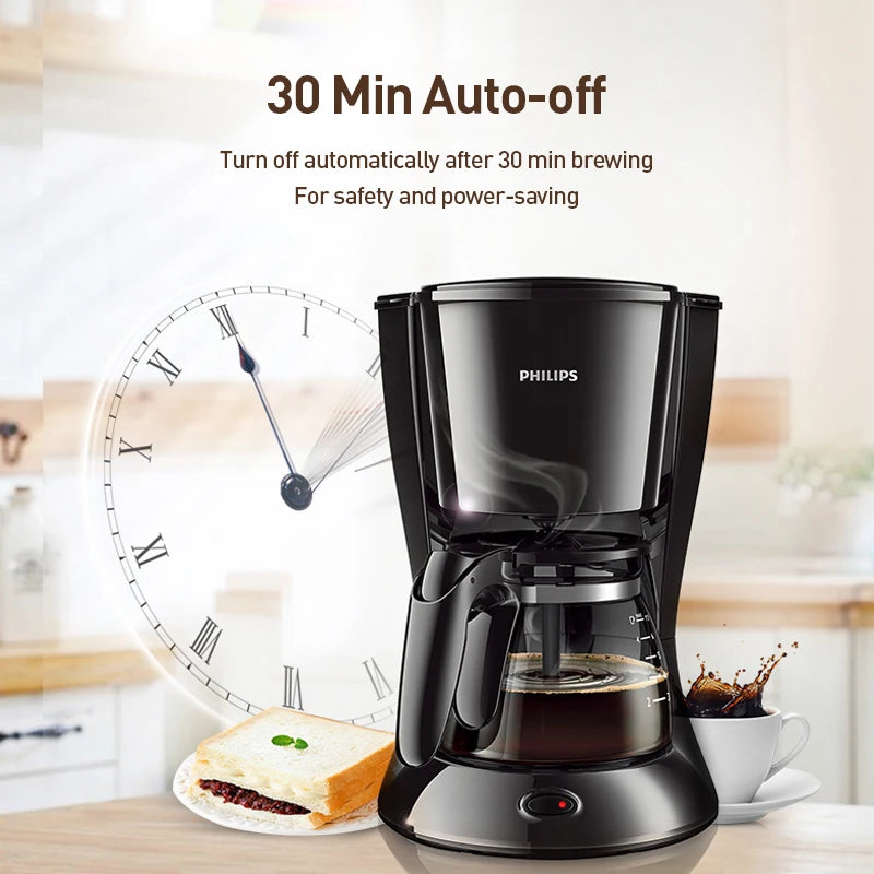 Philips HD7432 Drip Coffee Maker 220V Fully Automatic Coffee Machine 600ML Drip Filter Small Multi-functional Coffee Pot
