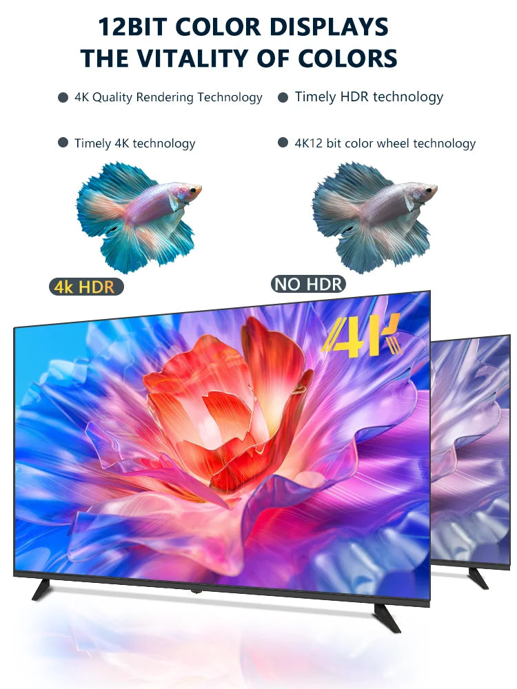 QLED 4K Smart TV Android 11 Global Version 120Hz 43 55 65 75 85 Inch UHD Frameless LED Television WiFi Netflix for Home & Hotel