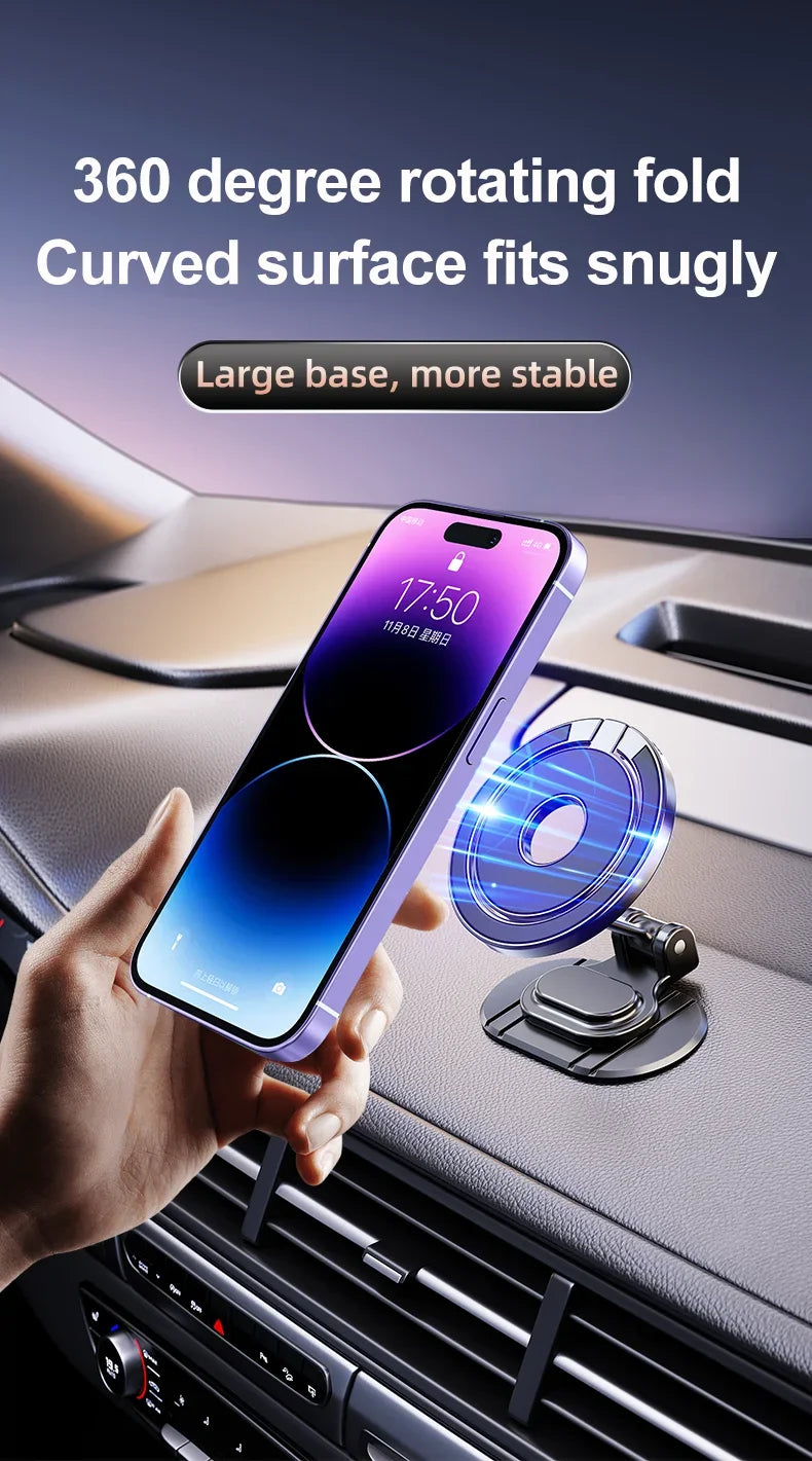 720 Rotation Magnetic Car Phone Holder Stand Strong Magnet Smart Phone Bracket For iPhone 15 14 13 12 Pro Max Samsung Xiaomi