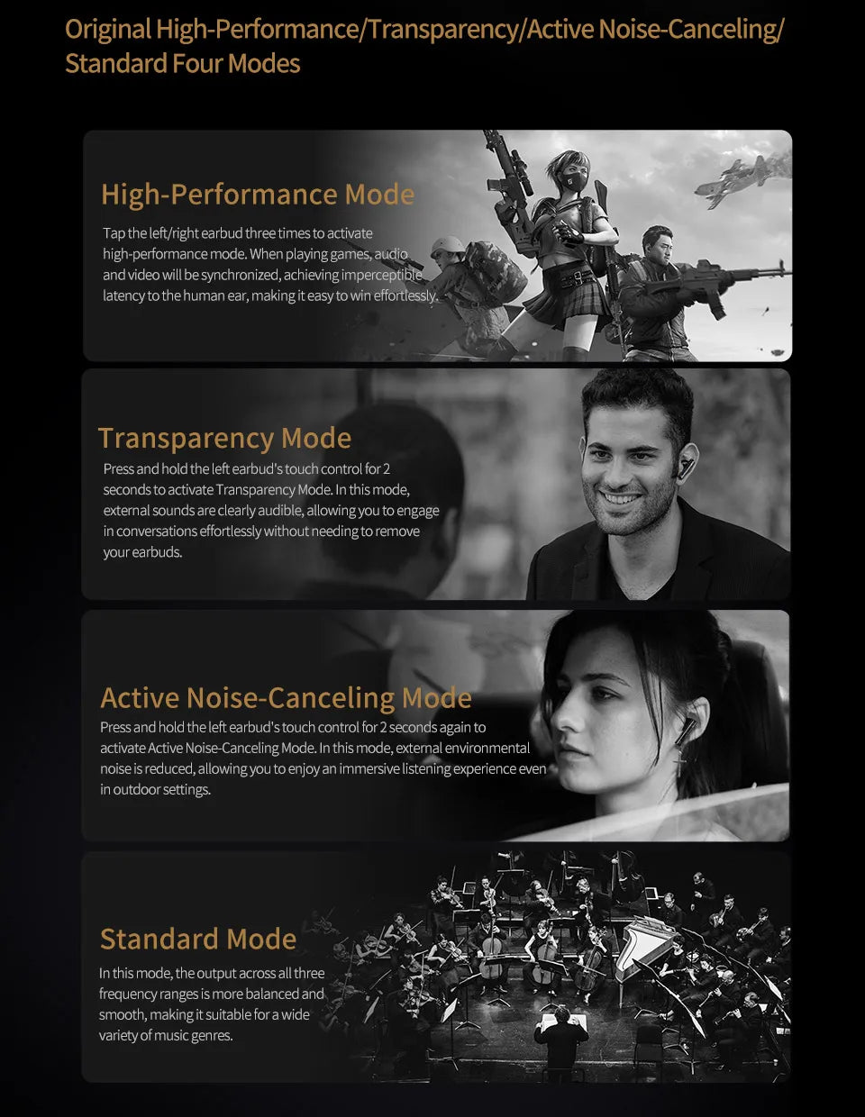KZ Carol ANC True Wireless Earphone 55dB Active Noise Canceling TWS Headphone 6 Mics AI HD Call Bluetooth 5.3 HiFi in-Ear Earbud